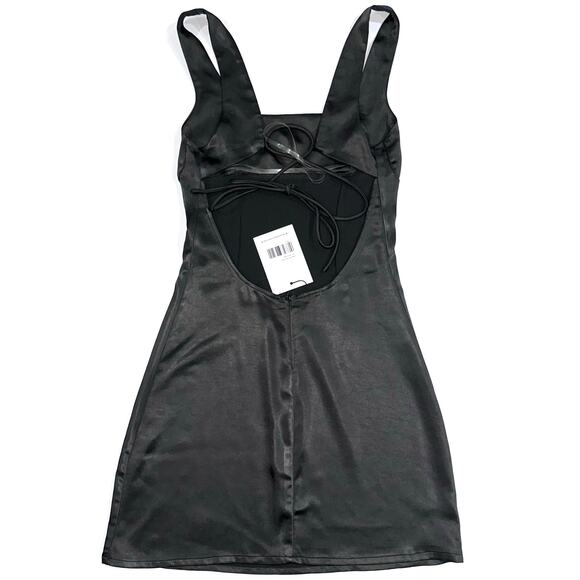 NWT Princess Polly Black Satin Cobie Mini Dress Size 2 - Picture 9 of 16